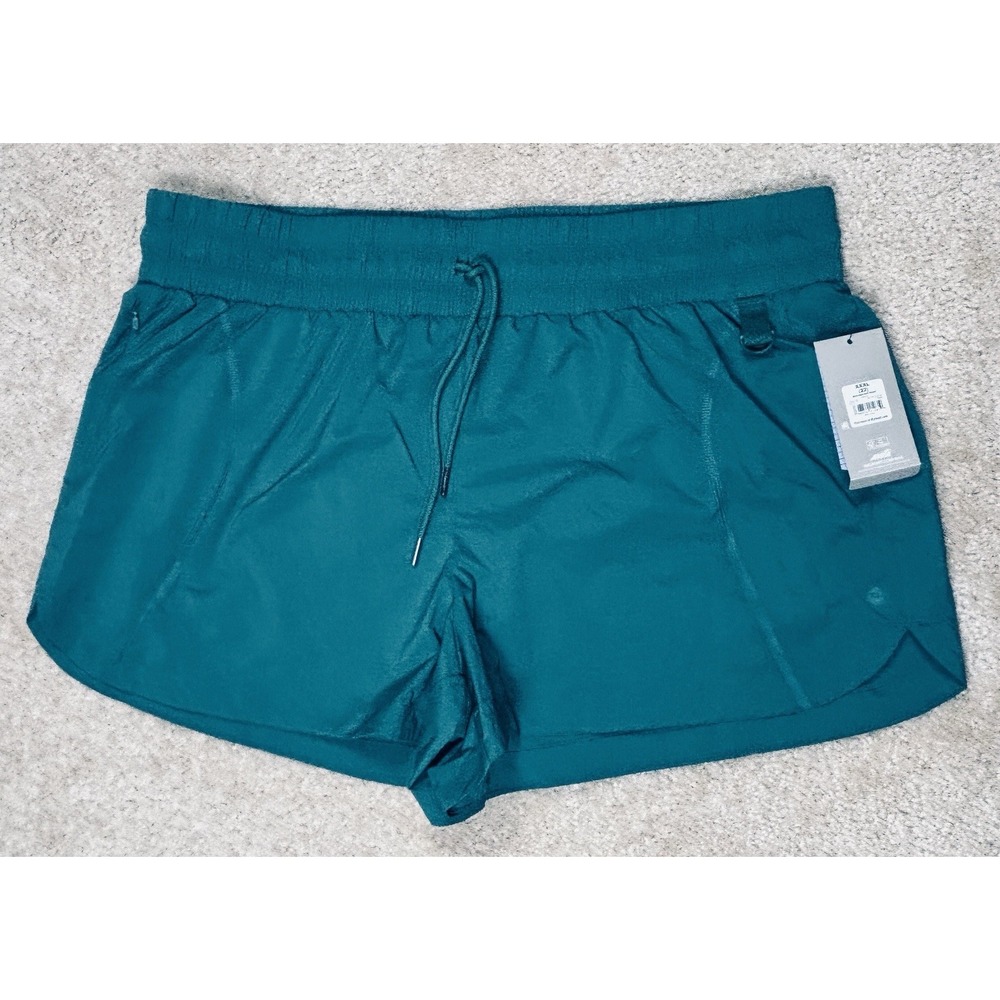 Avia Womens Green Athletic Shorts XXXL 22 Drawstring Elastic Waist Pockets 3in